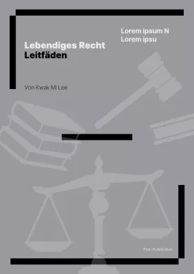 Lebendiger Rechtsführer mit grauen Rechtssymbolen und fetten Linien