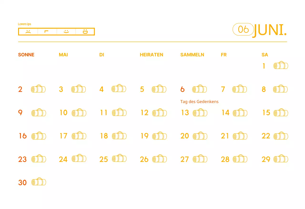 Orangefarbene Kalender zum Verschenken bei der Werbung für Ihr Yogastudio
