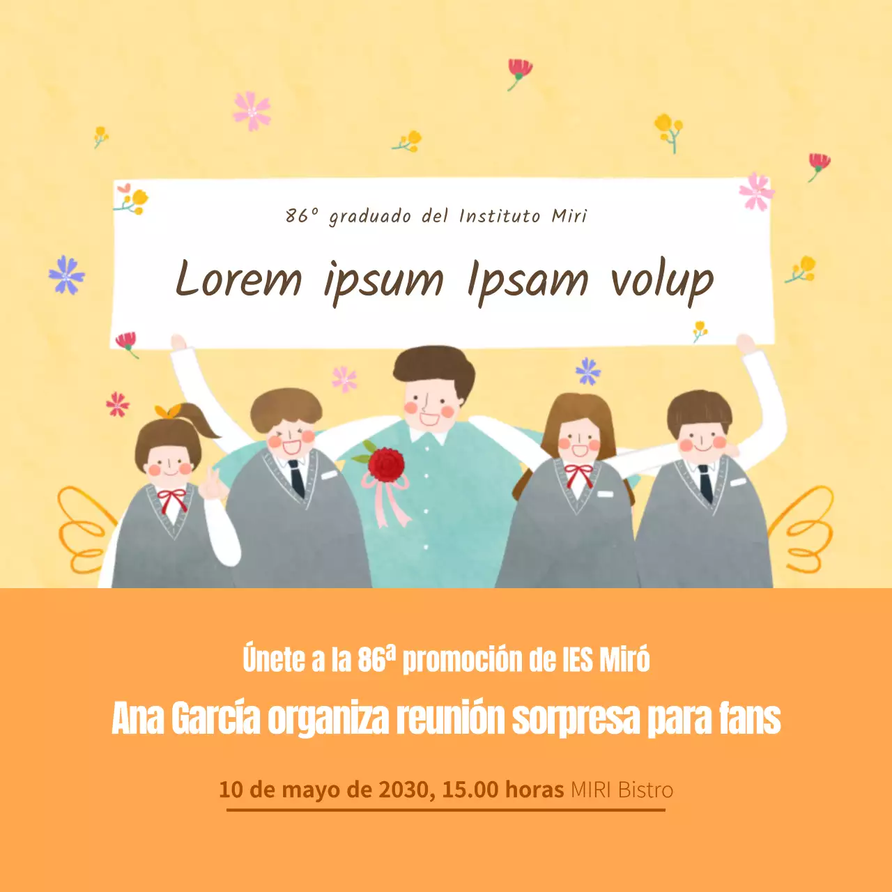 Contenido de la reunión sobre el concepto del Día del Profesor en tonos amarillos