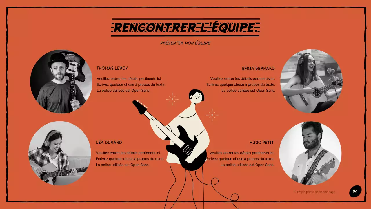 Portefeuille du compositeur en orange et noir