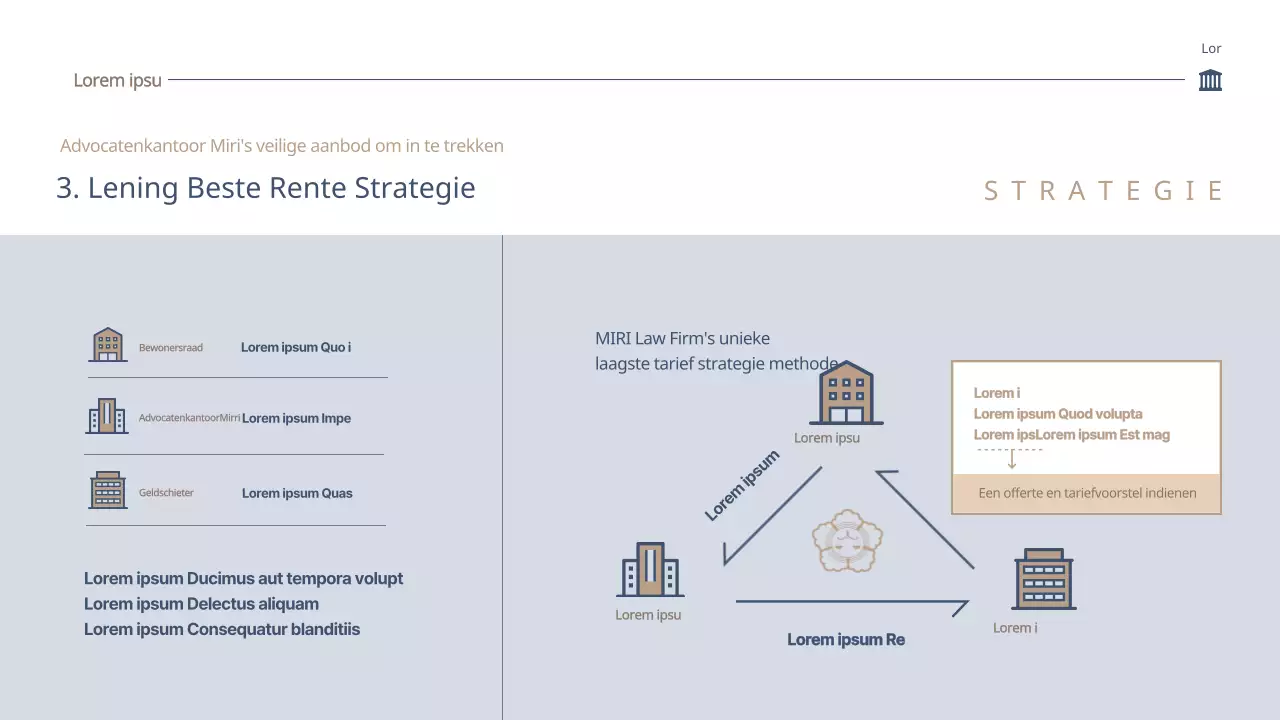 Biedingsvoorstel schoon advocatenkantoor in blauw en beige (PPT)