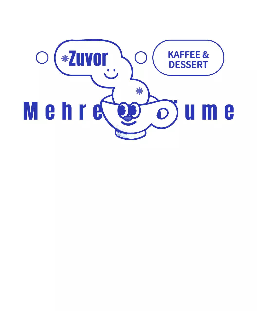 Marineblau und weiß niedlichen Tasse Charakter Coffee-Shop-Logo-Stil