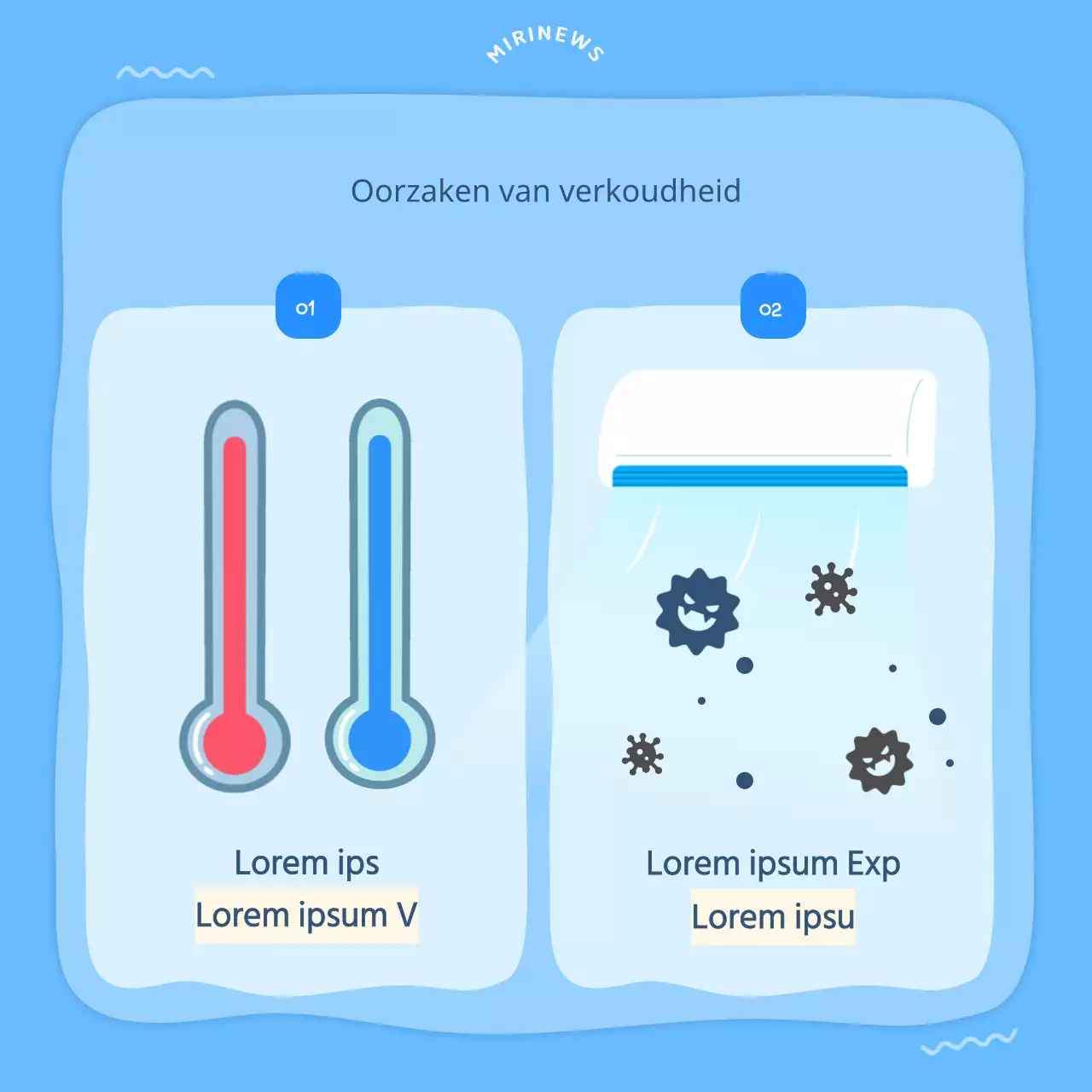 Lichtblauwe illustratie Hoe voorkom je dat je ziek wordt in de zomer