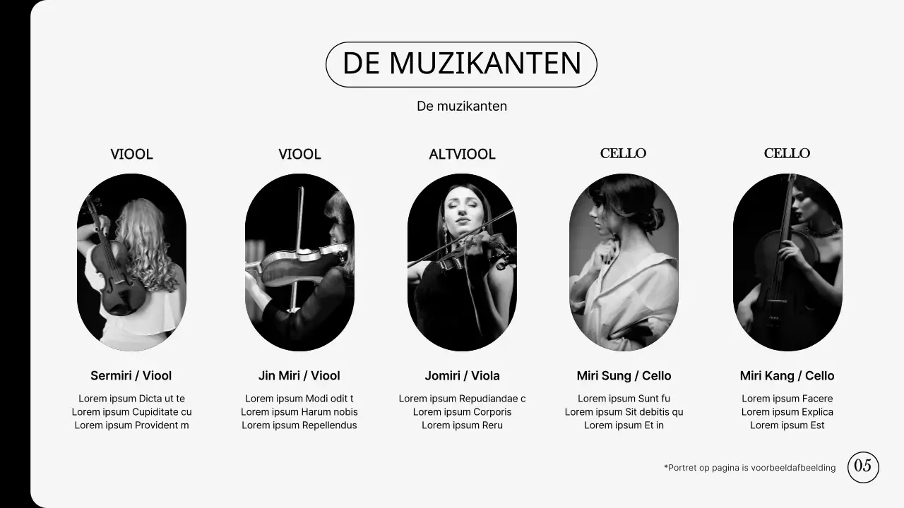 Eenvoudige concertgroepportefeuille in zwart