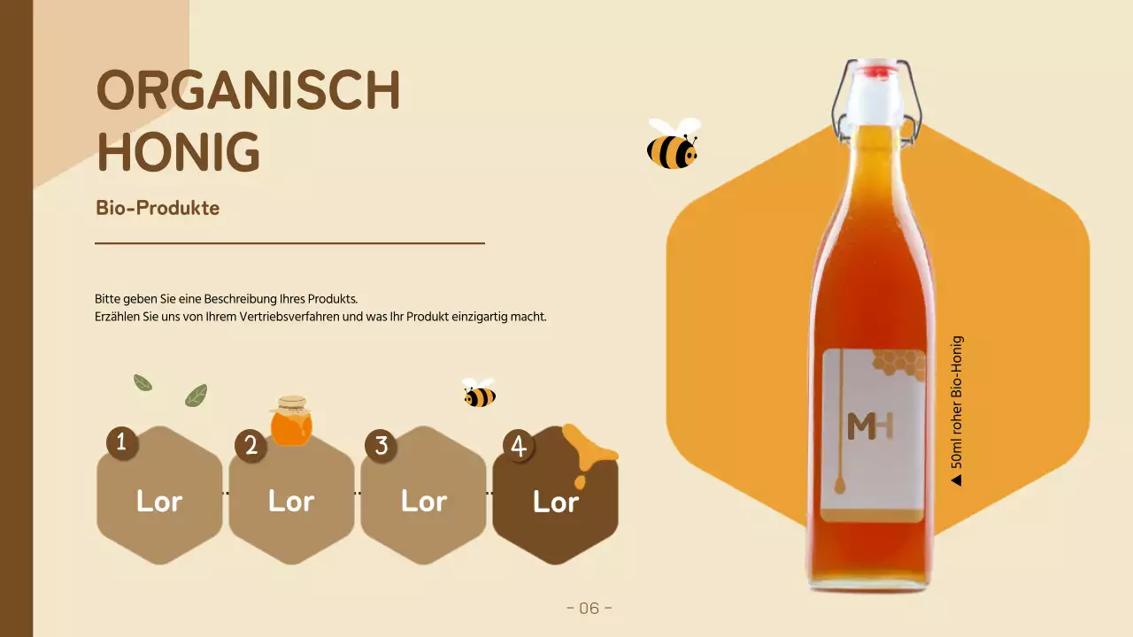 Ein gelb-brauner, kitschiger Brief einer Firma für Bioprodukte