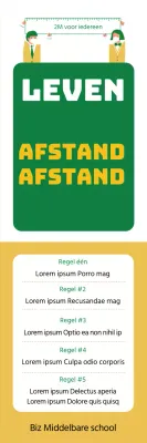 Groen gele schattige studentenillustratie Gids voor afstand nemen in het dagelijks leven