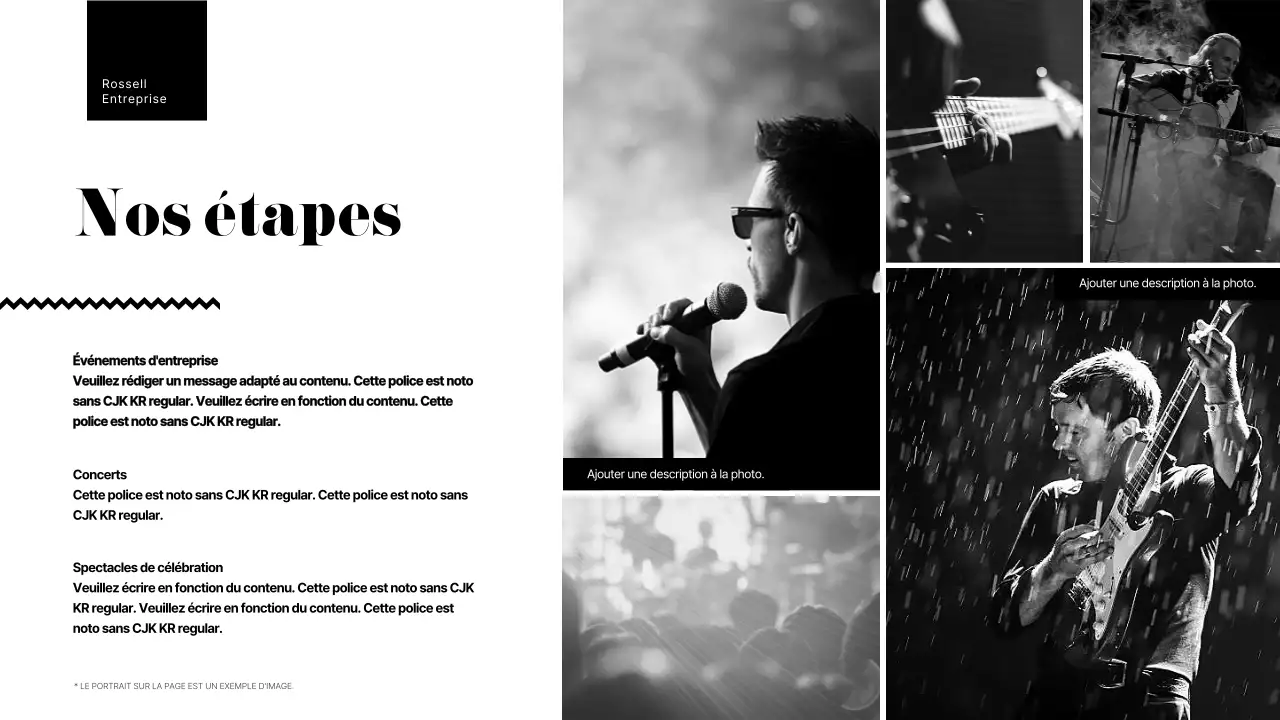 Un simple portfolio de guitariste en noir