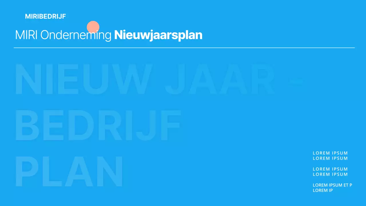 Presentatie van een eenvoudig nieuwjaarsplan in lichtblauw