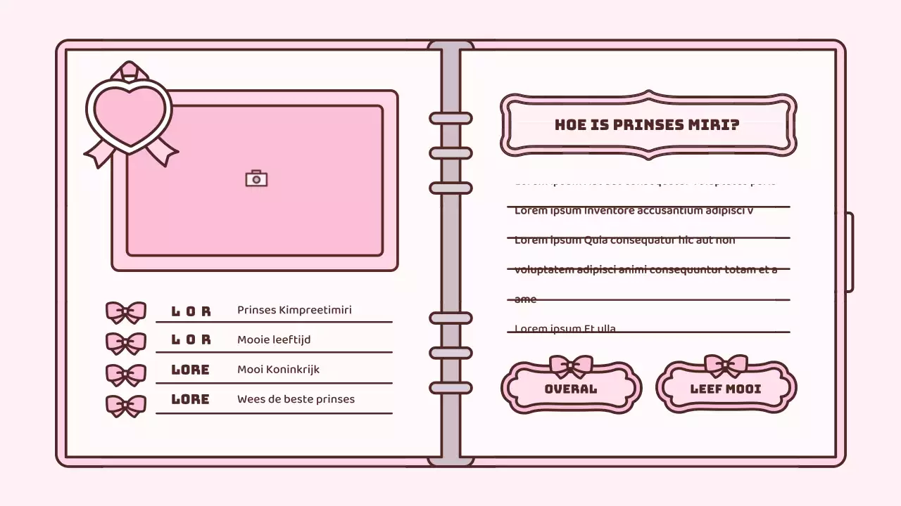 Schattige agenda concept presentatieset in roze