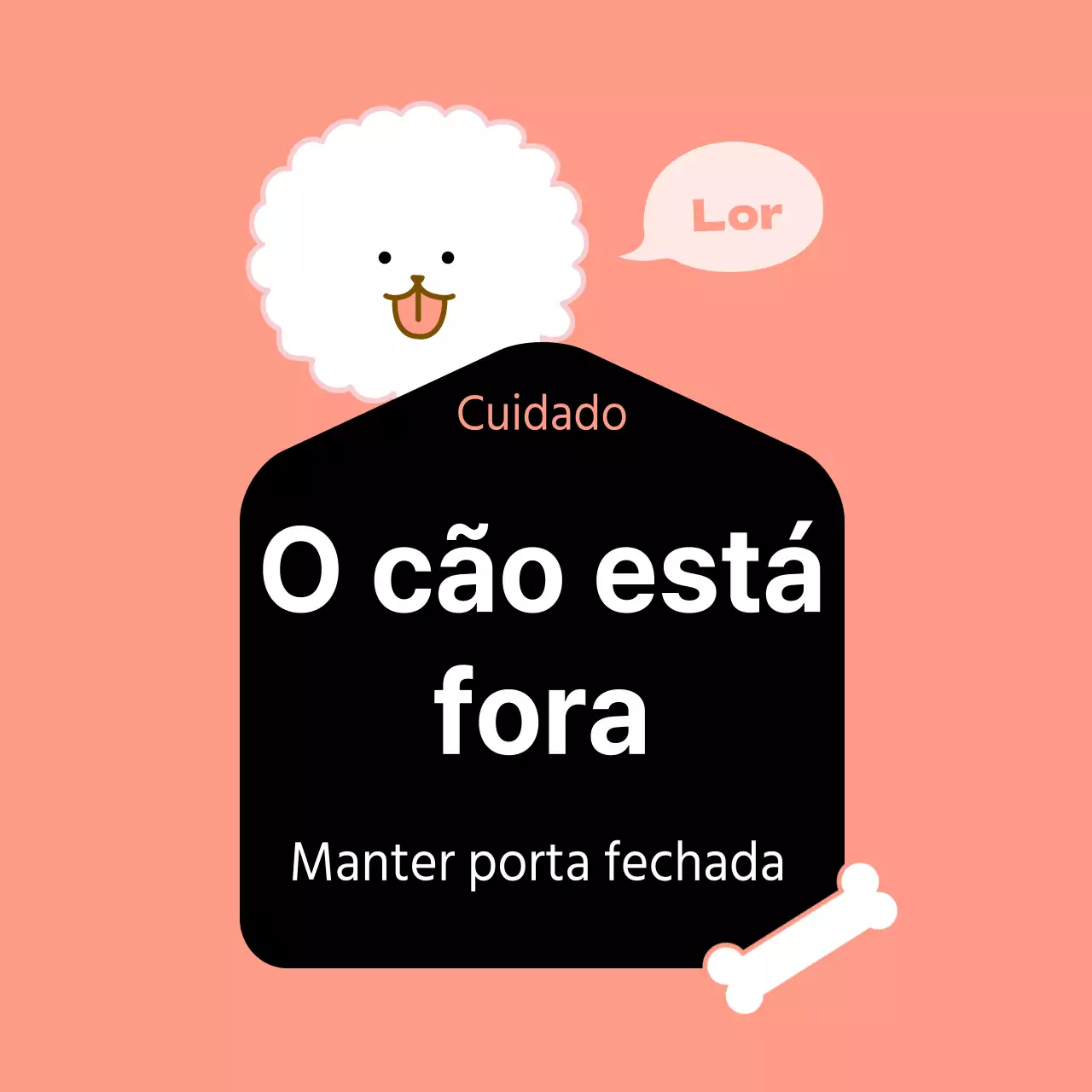 Ilustração de um cachorrinho giro em rosa claro e preto O cachorrinho vai sair