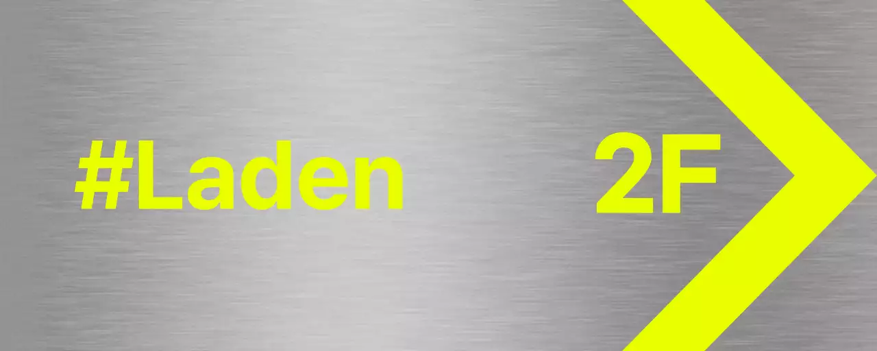 Einfache Etagenschilder mit leuchtend gelben Etagenbezeichnungen und Abbildungen von Formen