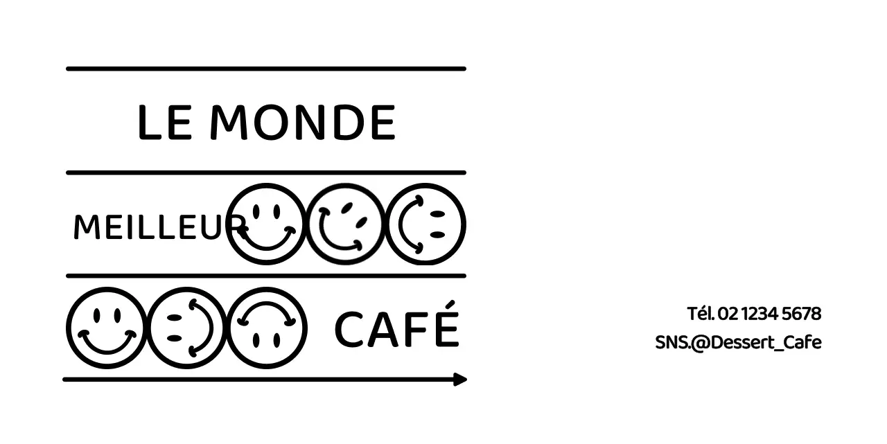 Pour les informations et les services des cafés avec une combinaison de texte et d'icônes simple et claire