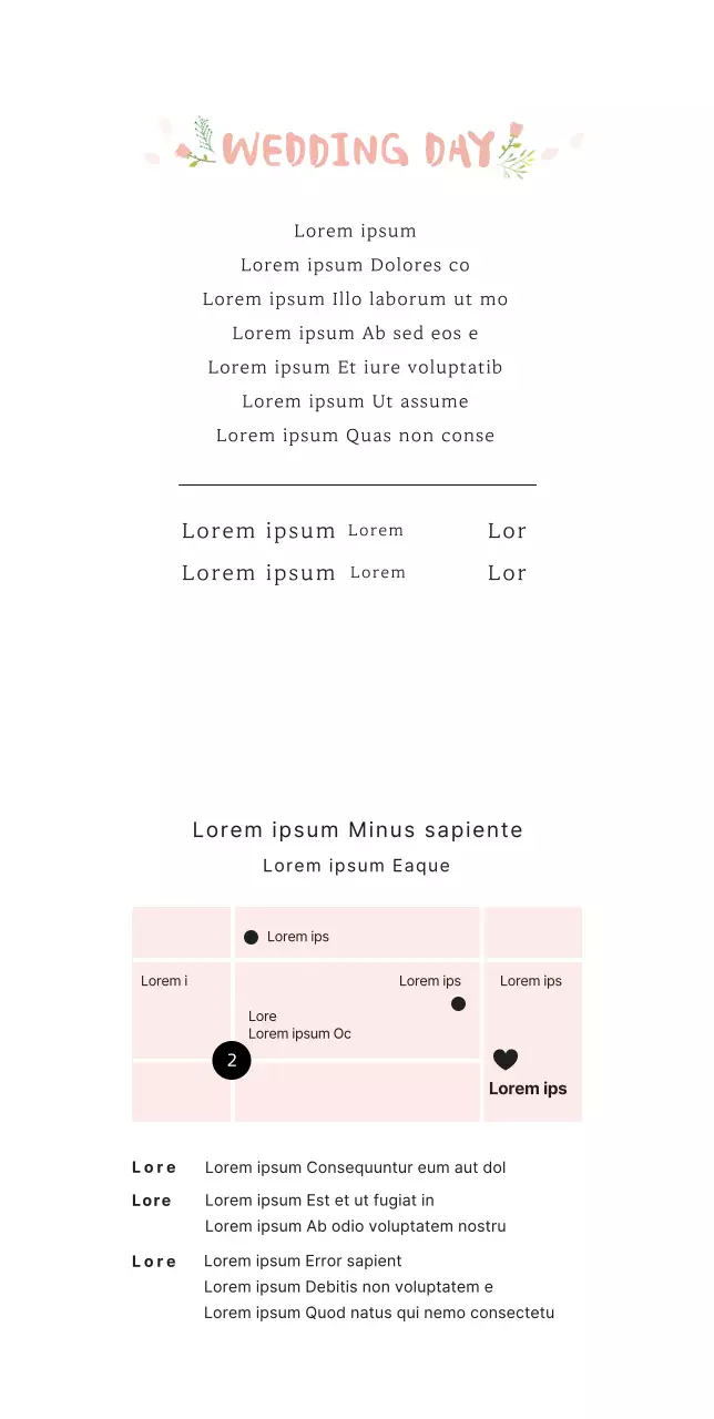 Invitation de mariage simple et mignonne avec calligraphie rose et illustration des mariés