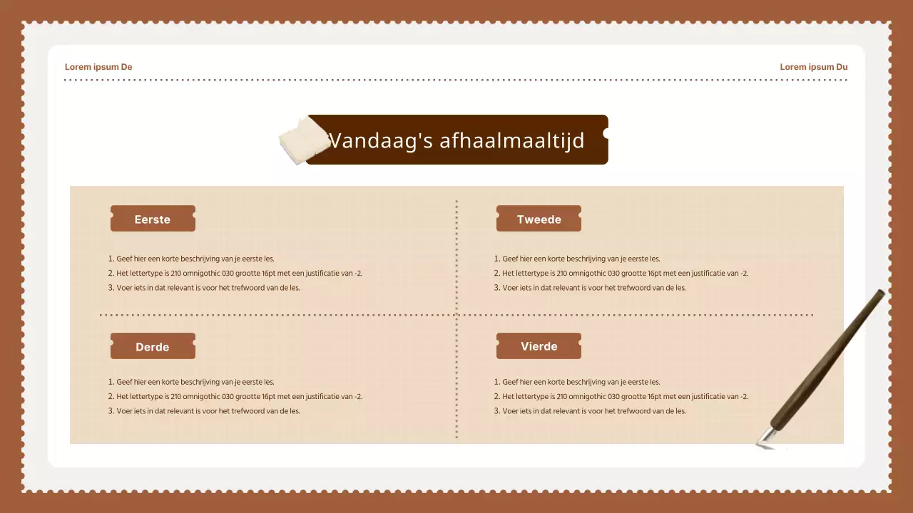 Bruine Vintage Eenvoudige Stempels Nationale Taal Leermiddelen