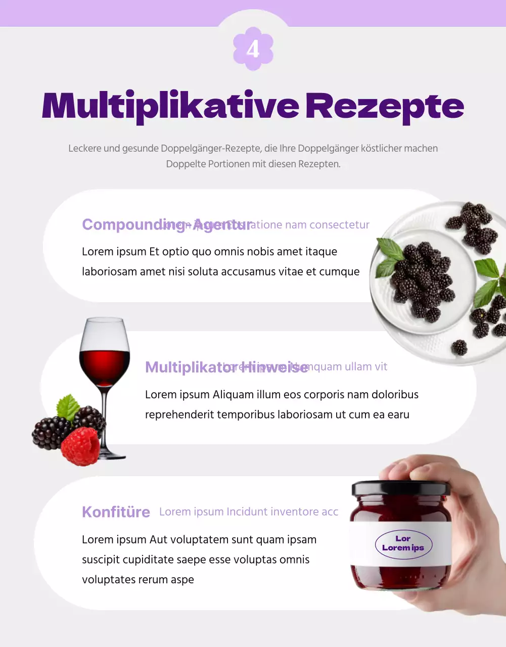 Ein einfaches und hübsches malvenfarbenes und weißes Wams