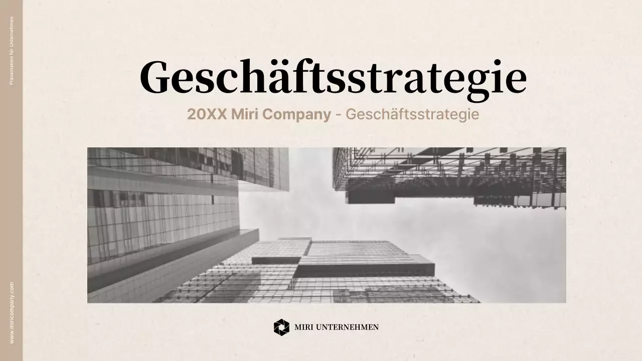 Geschäftsstrategiebericht mit beiger Papierstruktur