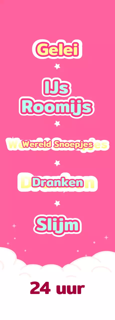 Een roze en lichtblauwe ijssalon