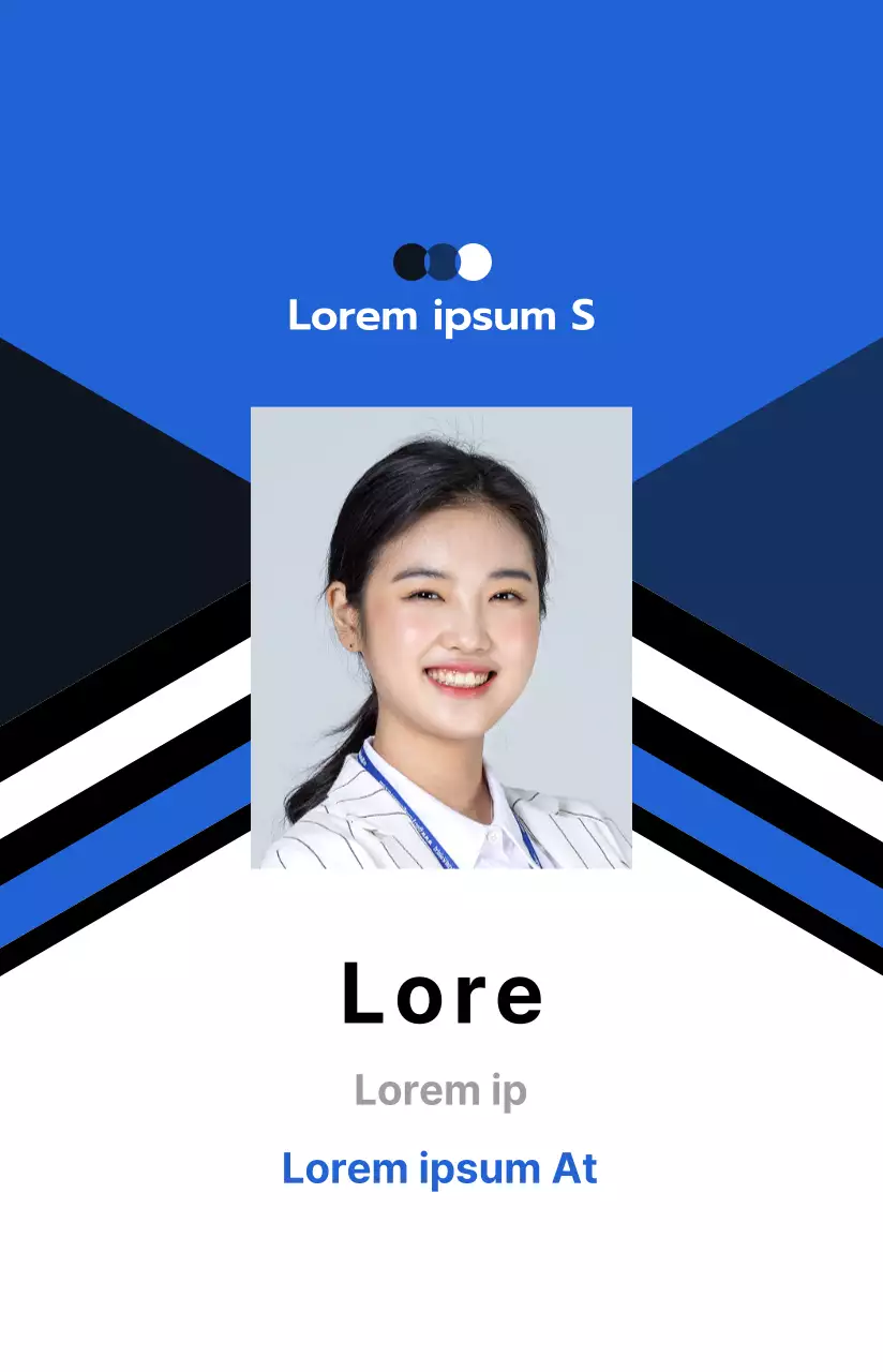 Une carte d'employé simple et professionnelle dans les tons bleus