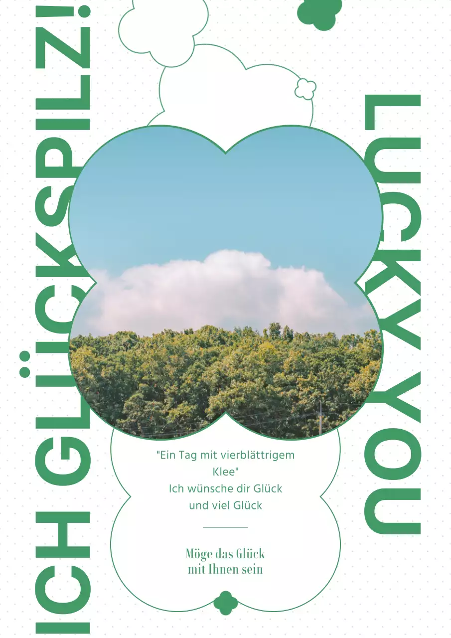 Einfacher Fotorahmen in Grün mit vierblättrigem Kleeblattmotiv