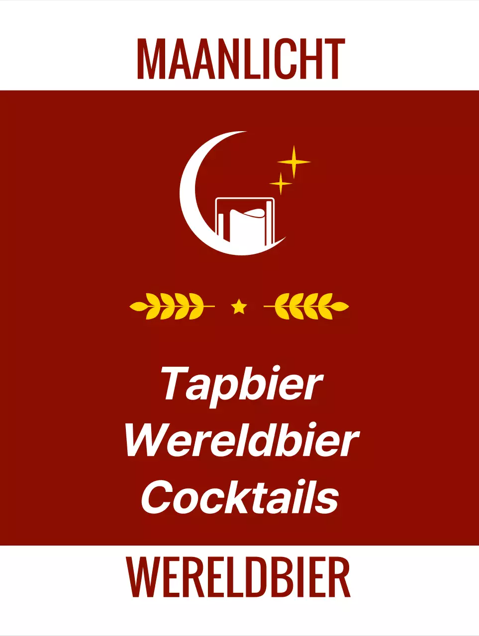 Emotionele pub met wijn en witbier foto's en logo