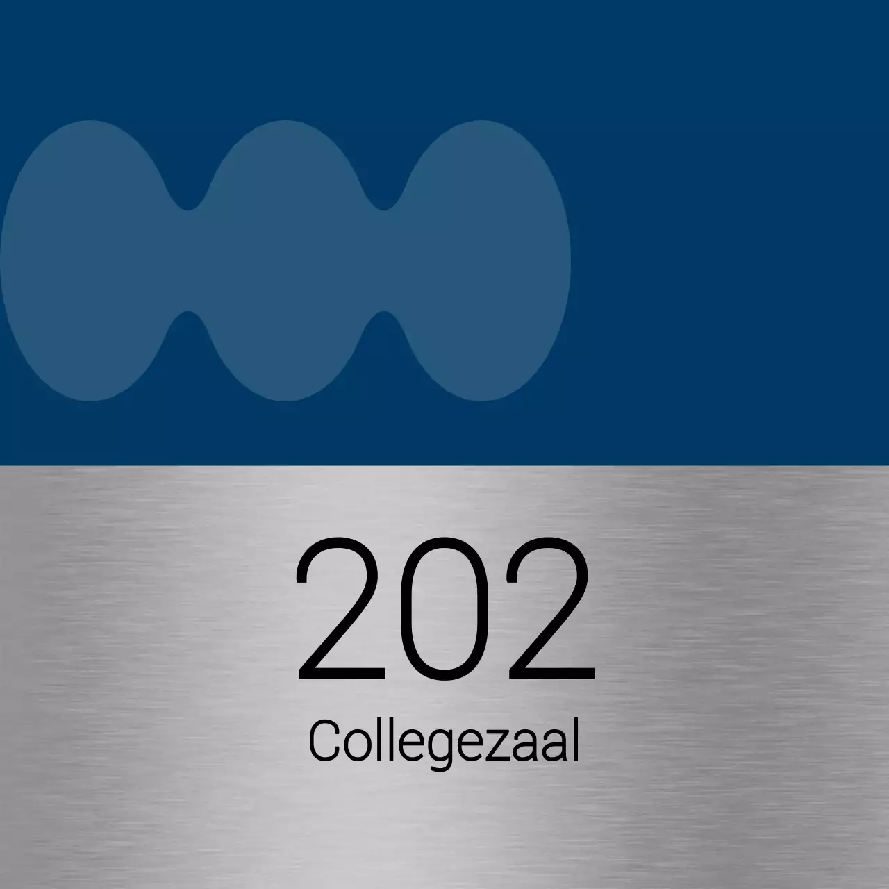 Universitaire klasnamen met eenvoudige blauwe en zwarte vormen als accenten