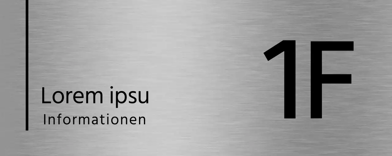 Einfache Platzhalterbeschilderung mit schwarzem Text und Linien für den Namen des Schulflurs.