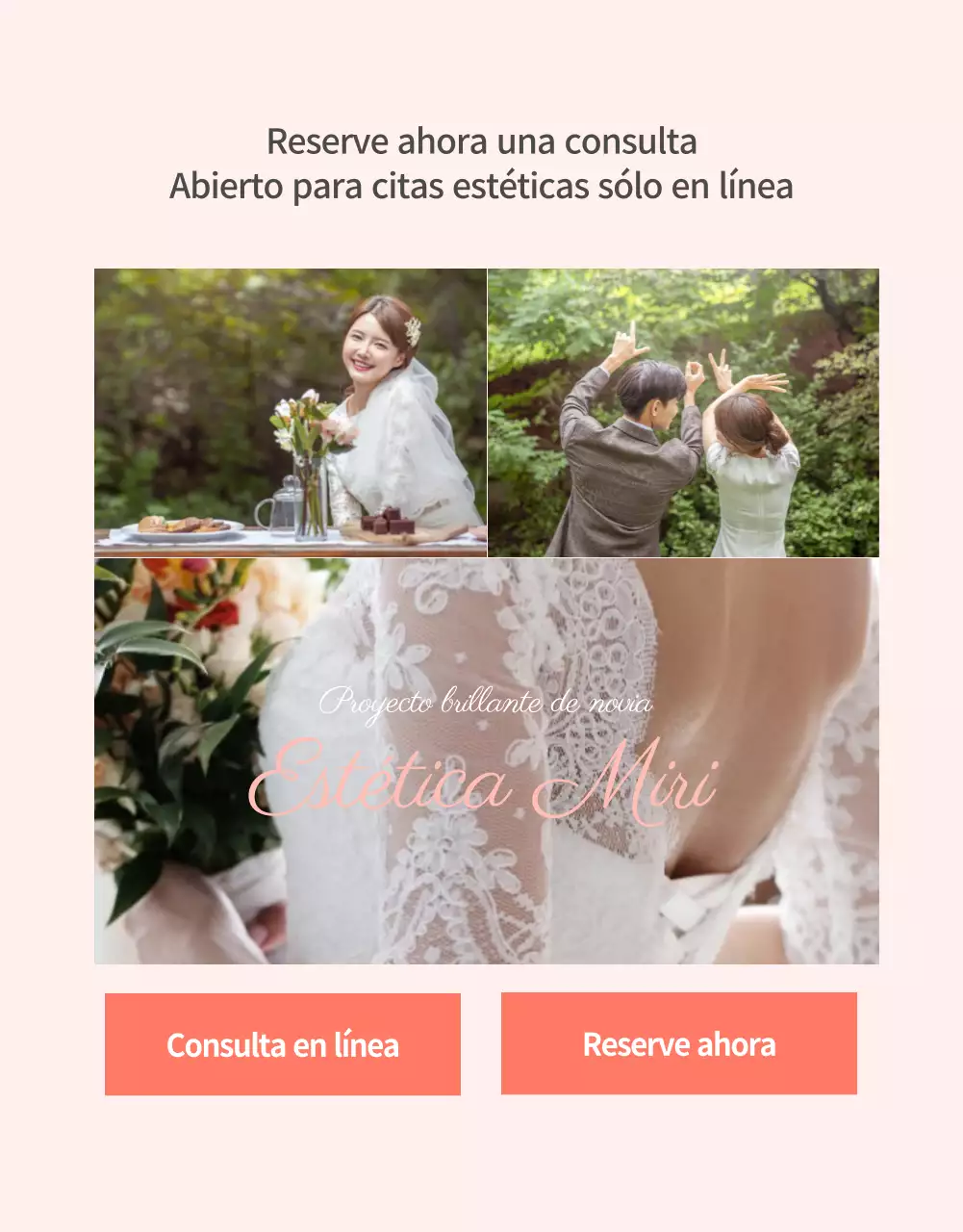 Lujoso evento de cuidado de la piel para bodas en melocotón rosa (página detallada)