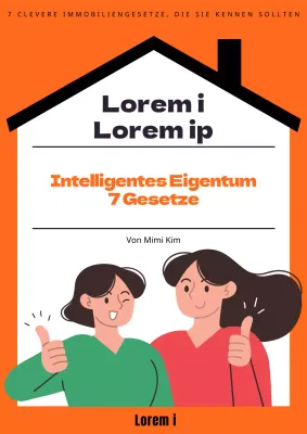 Buchumschlag zum Immobilienrecht mit einer Illustration eines Hauses auf orangefarbenem Hintergrund, die den Daumen nach oben zeigt
