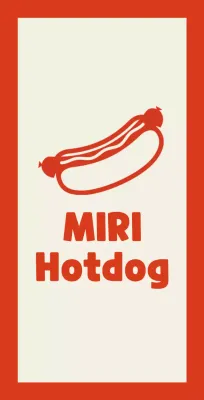 Hotdog restaurantverkoper op ivoorkleurige achtergrond met rode omtrek