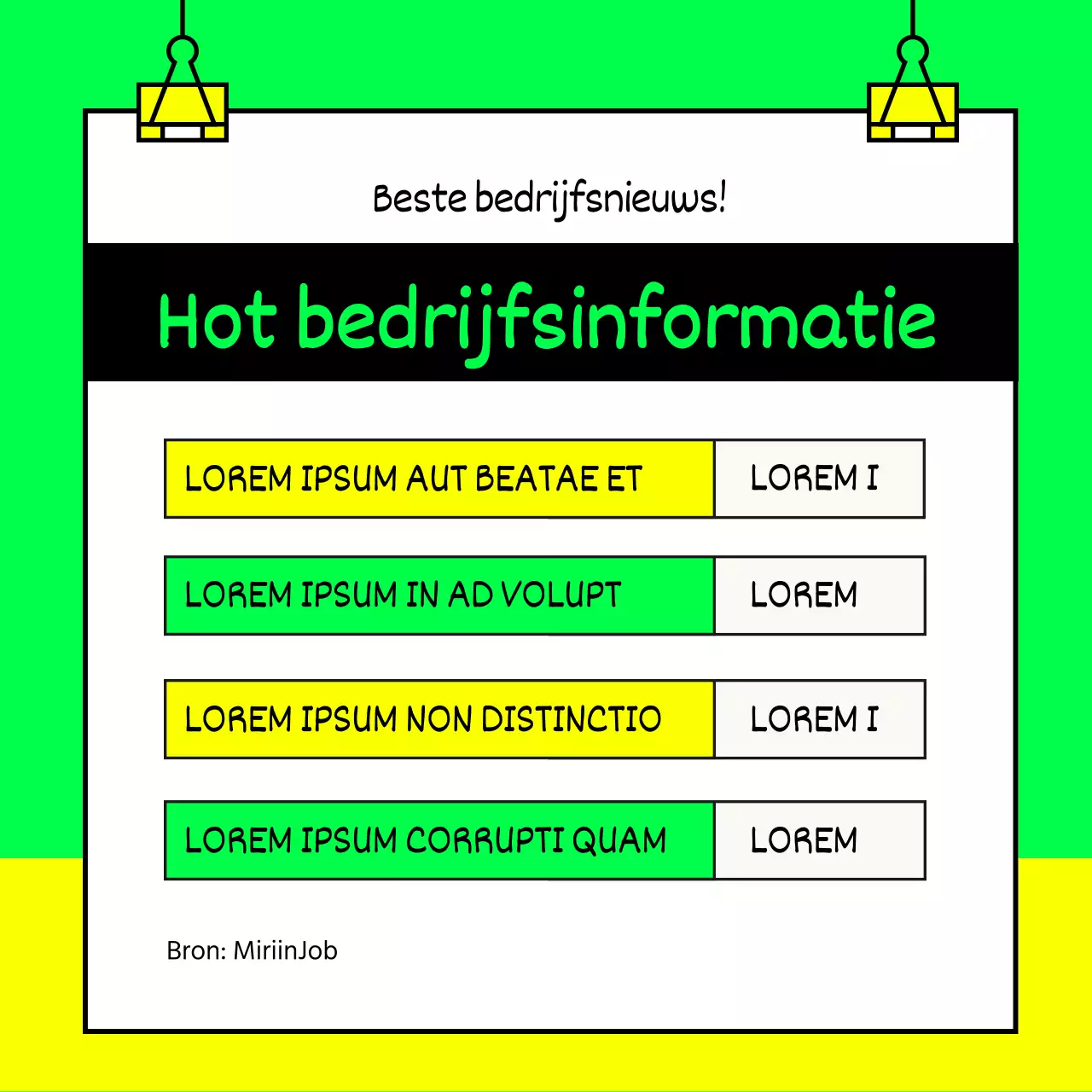 Fluorescerend limoengroen en geel IT-bedrijf job aanbevelingen