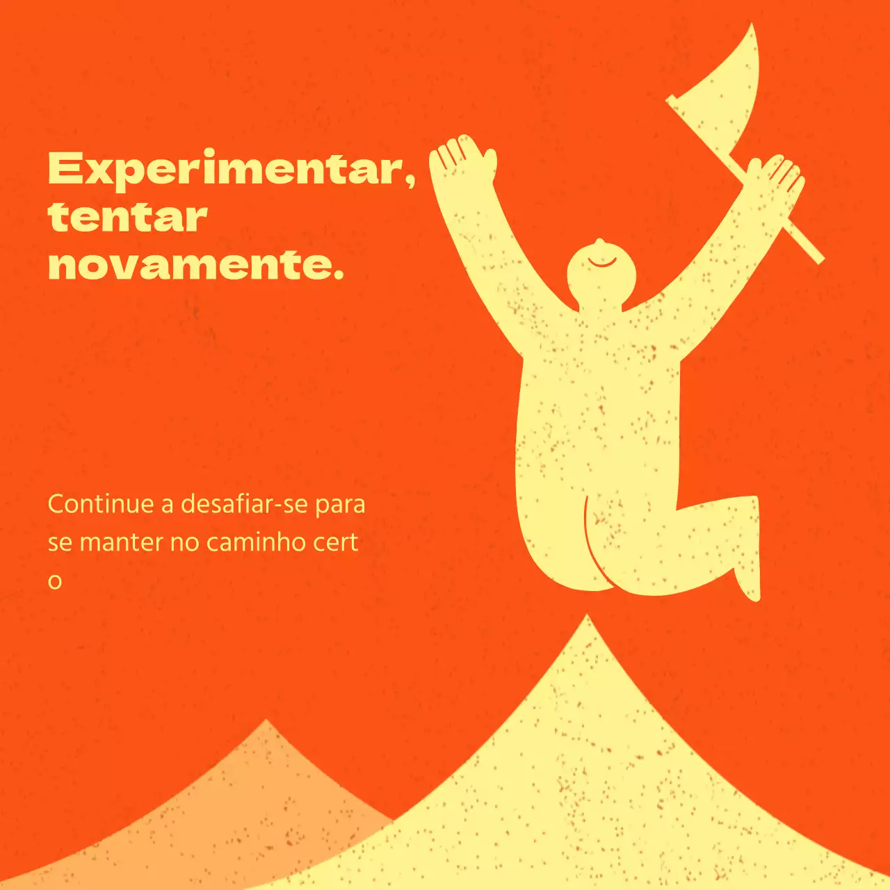 Citações de sucesso simples, cor de laranja, ilustradas com conteúdo cor de laranja