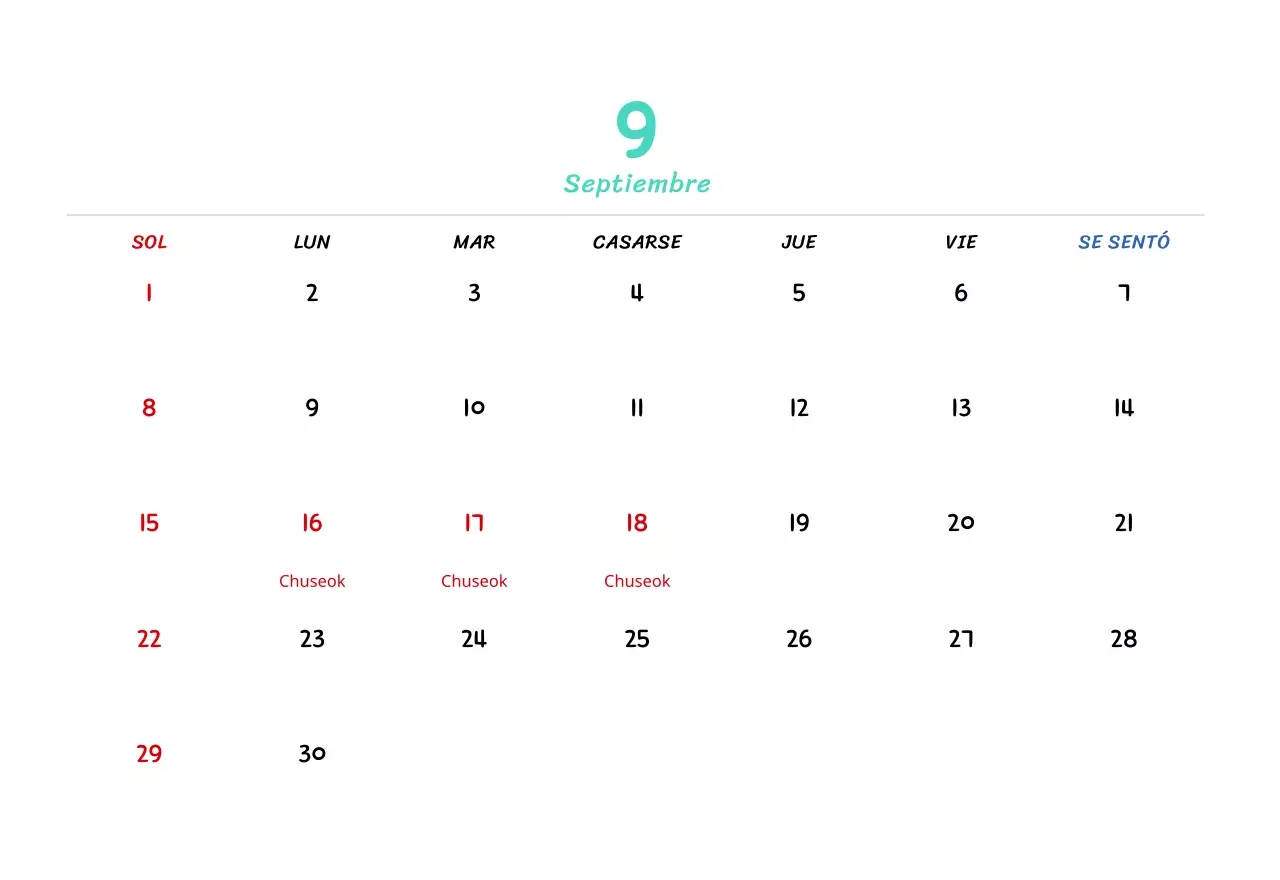 Calendario de Año Nuevo con simpáticas ilustraciones