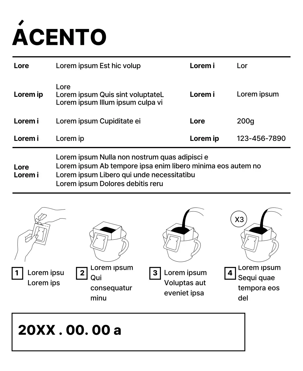 Diseño sencillo con formas negras como acento