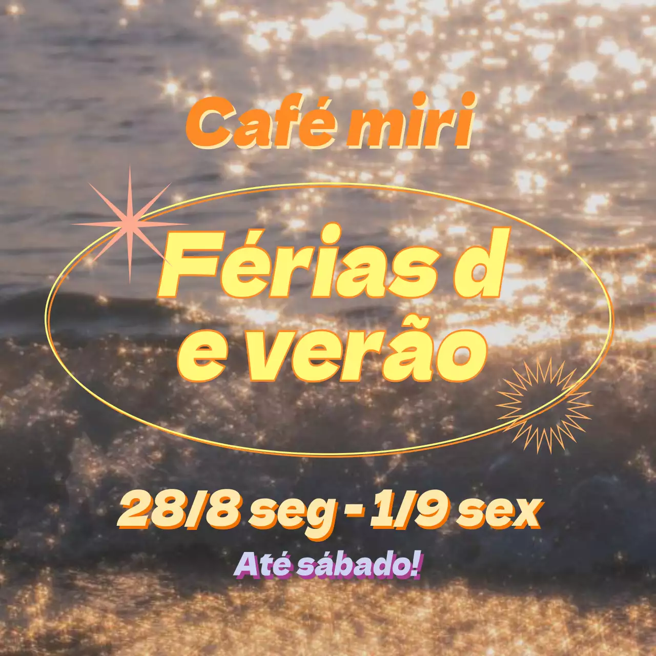 Anúncio de uma ênfase tipográfica fantástica em laranja e amarelo