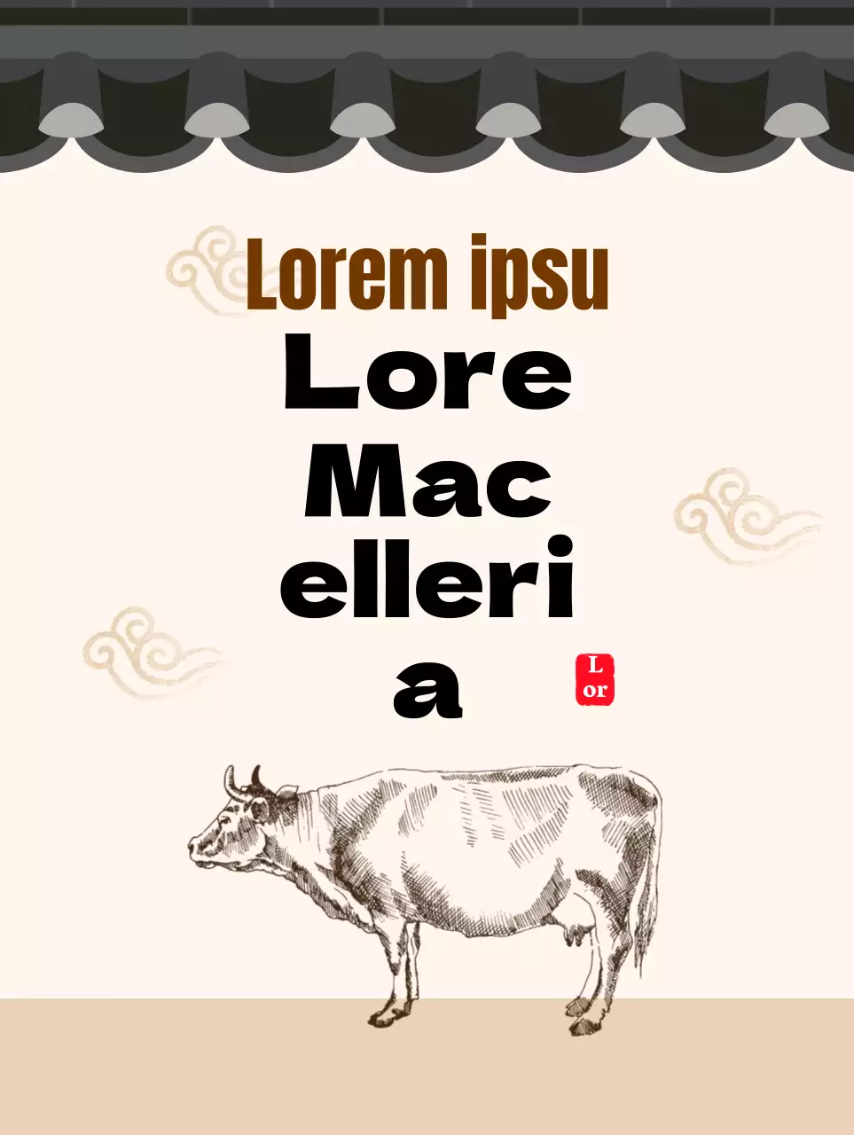 Macelleria di concezione tradizionale in una casa con piastrelle beige
