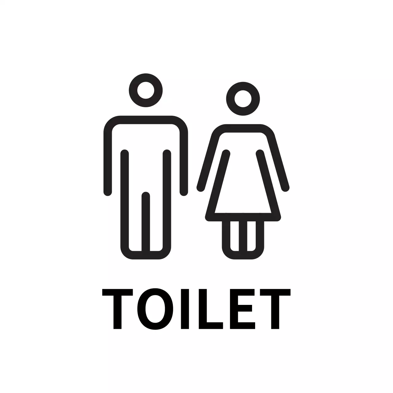 Eenvoudige zwart-wit toilet pictogram stijl placeholder