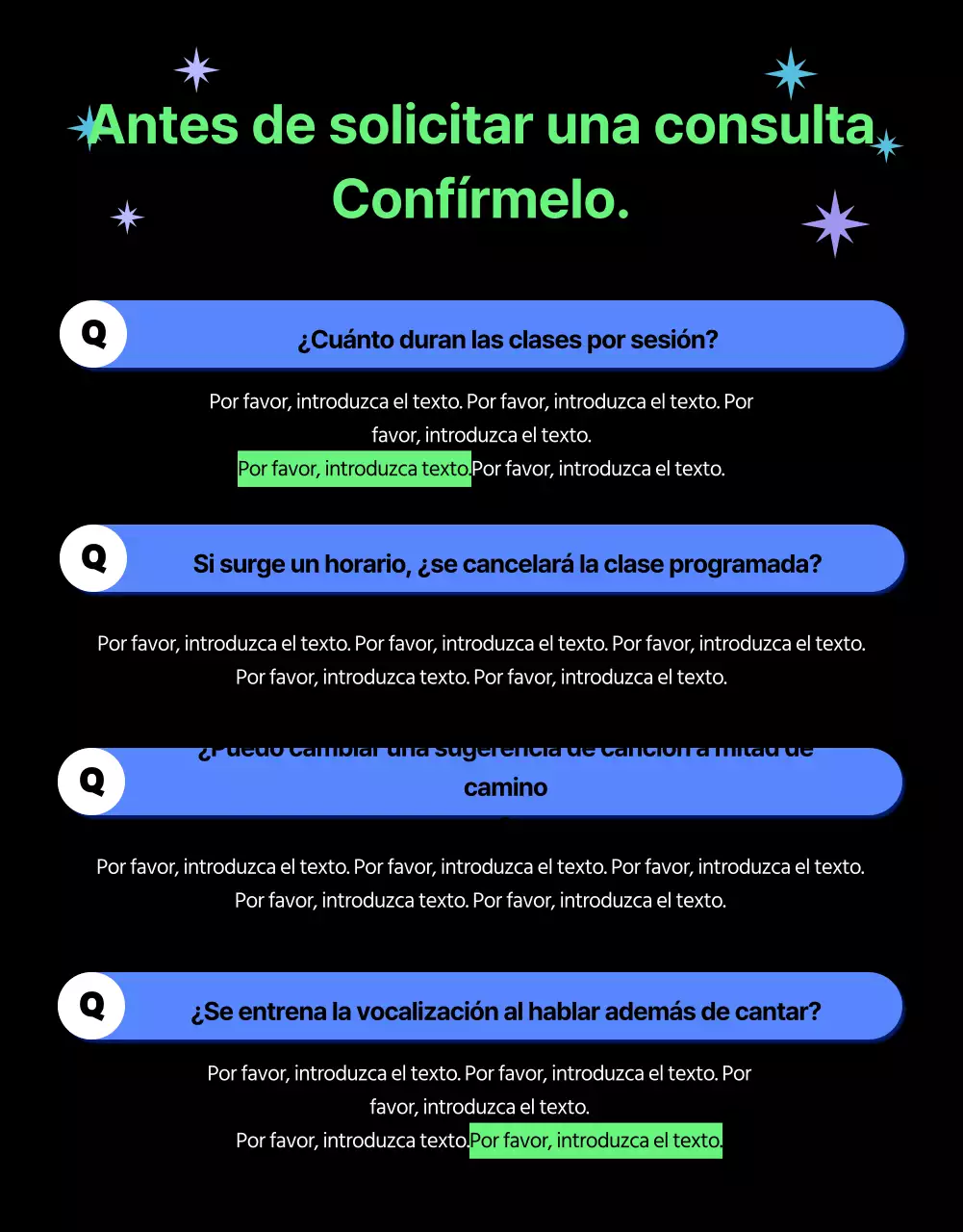 Preciosa lección vocal con acentos chartreuse