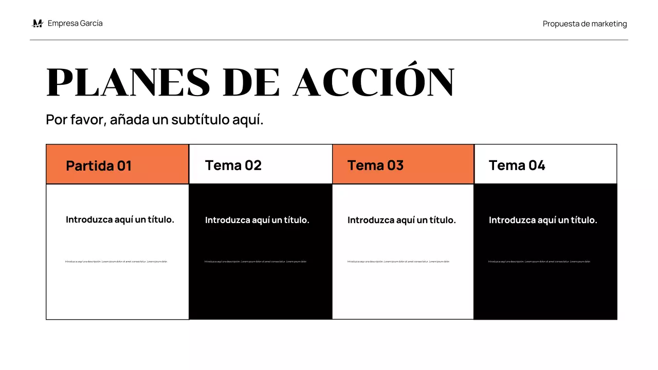 black modern propuesta de marketing