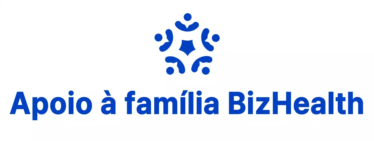 Símbolo azul e preto de estilo limpo para informar e promover informações sobre o centro de apoio à família