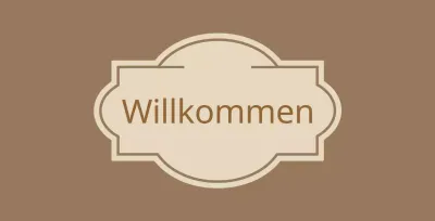 Willkommensschild mit Etiketten Hotel Valeant