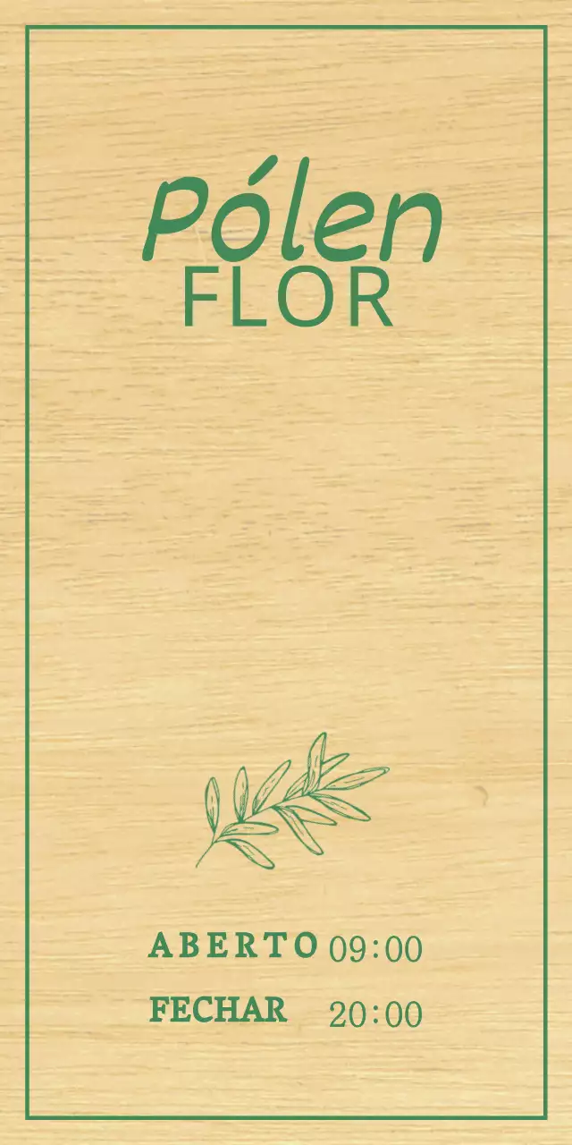 Design de loja de flores com ilustrações botânicas verdes esboçadas à mão