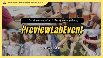 Introductie van het in-house evenement met gele kwartieren