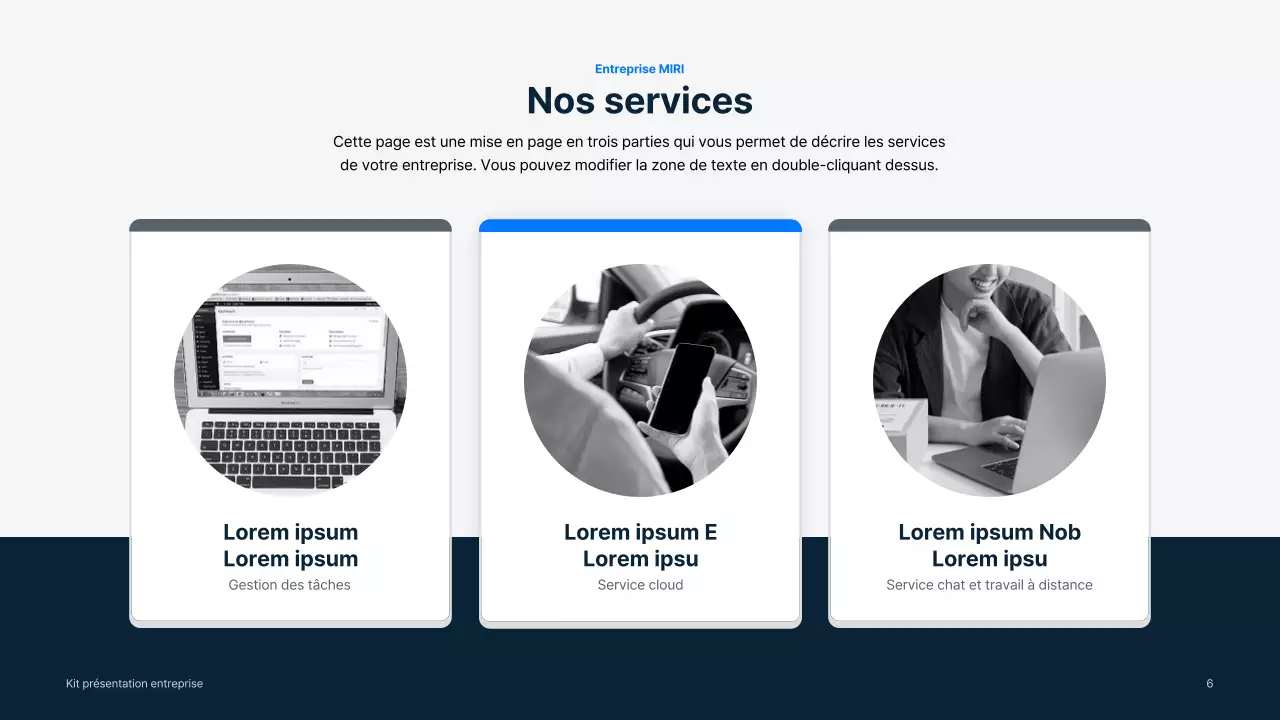 Matériel d'entreprise simple en bleu et gris