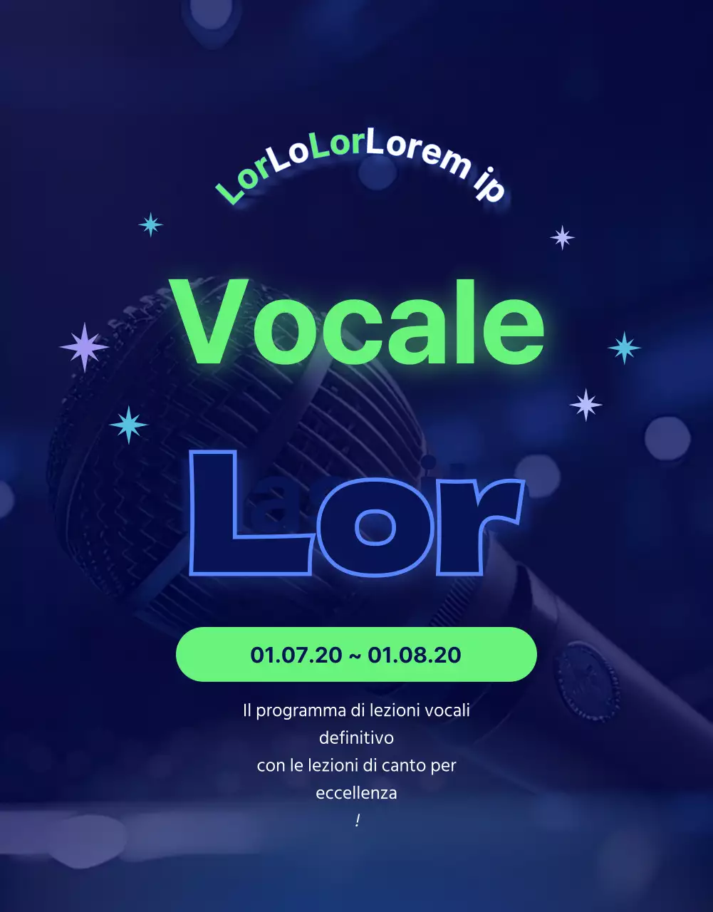 Splendida lezione vocale con accenti chartreuse