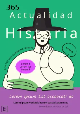 Portada con una divertida ilustración de un lector sobre fondo verde