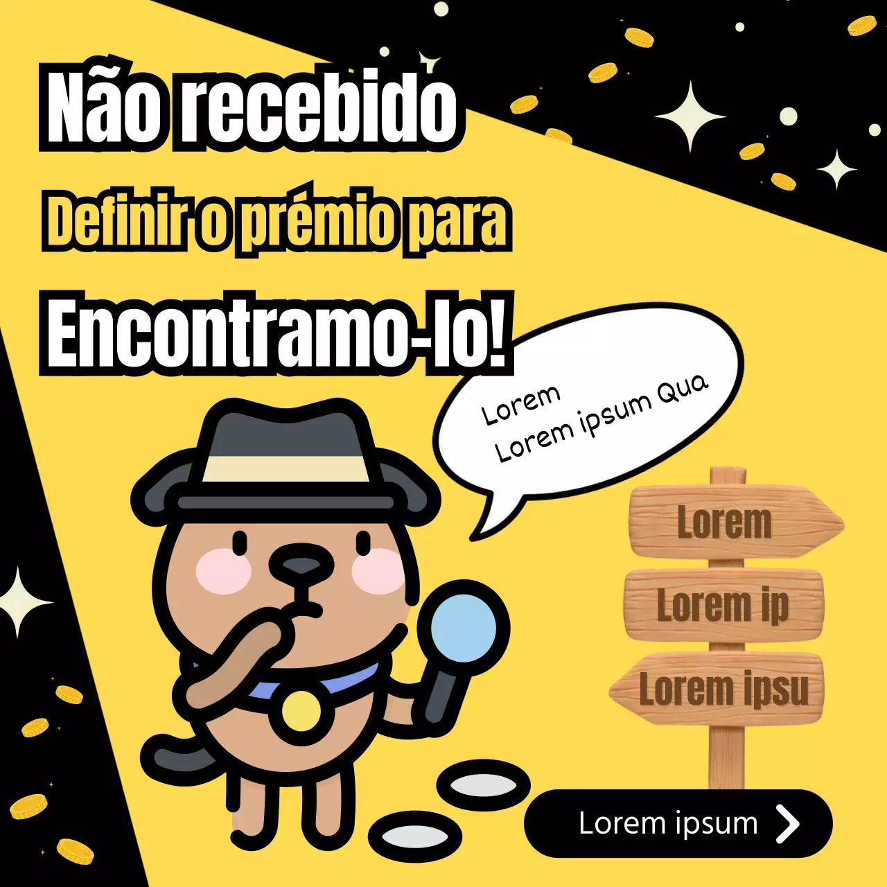 Ilustração a amarelo e preto para promover os sinistros de seguros