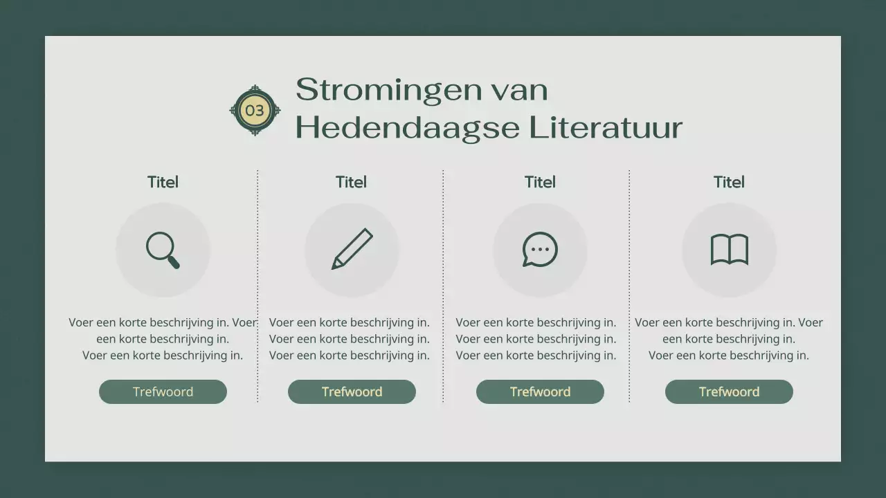 Groene, rustgevende sfeer Moderne literatuurles