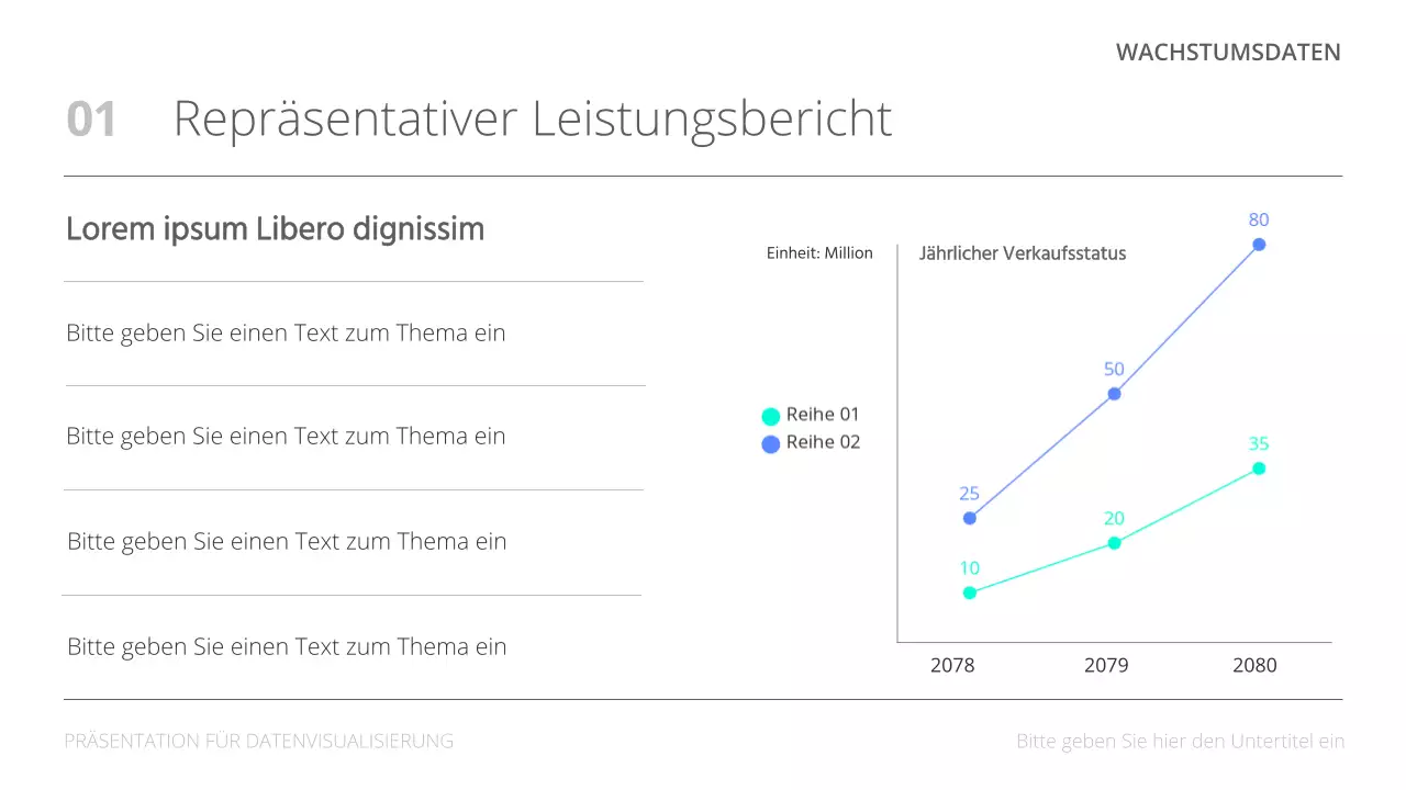 Minimalistische Datenanalyseberichte mit weißem Hintergrund