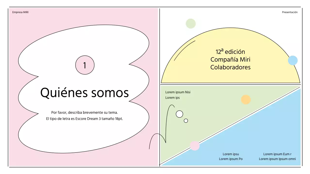 Ceremonia de presentación de los apoyos con formas de sol en colores pastel