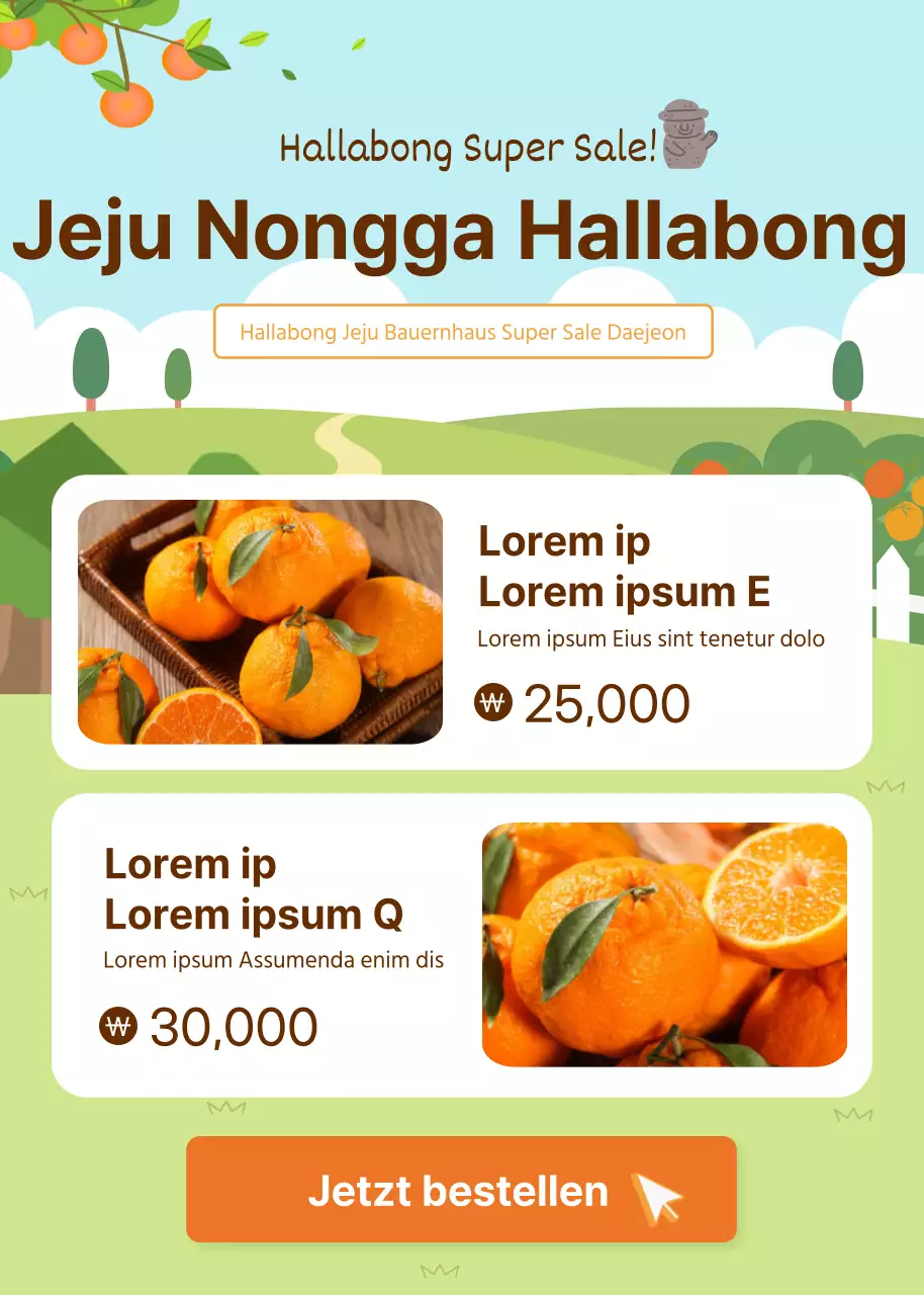 Grün / Hallabong / Event / Pop-up / Saisonale Lebensmittelwerbung